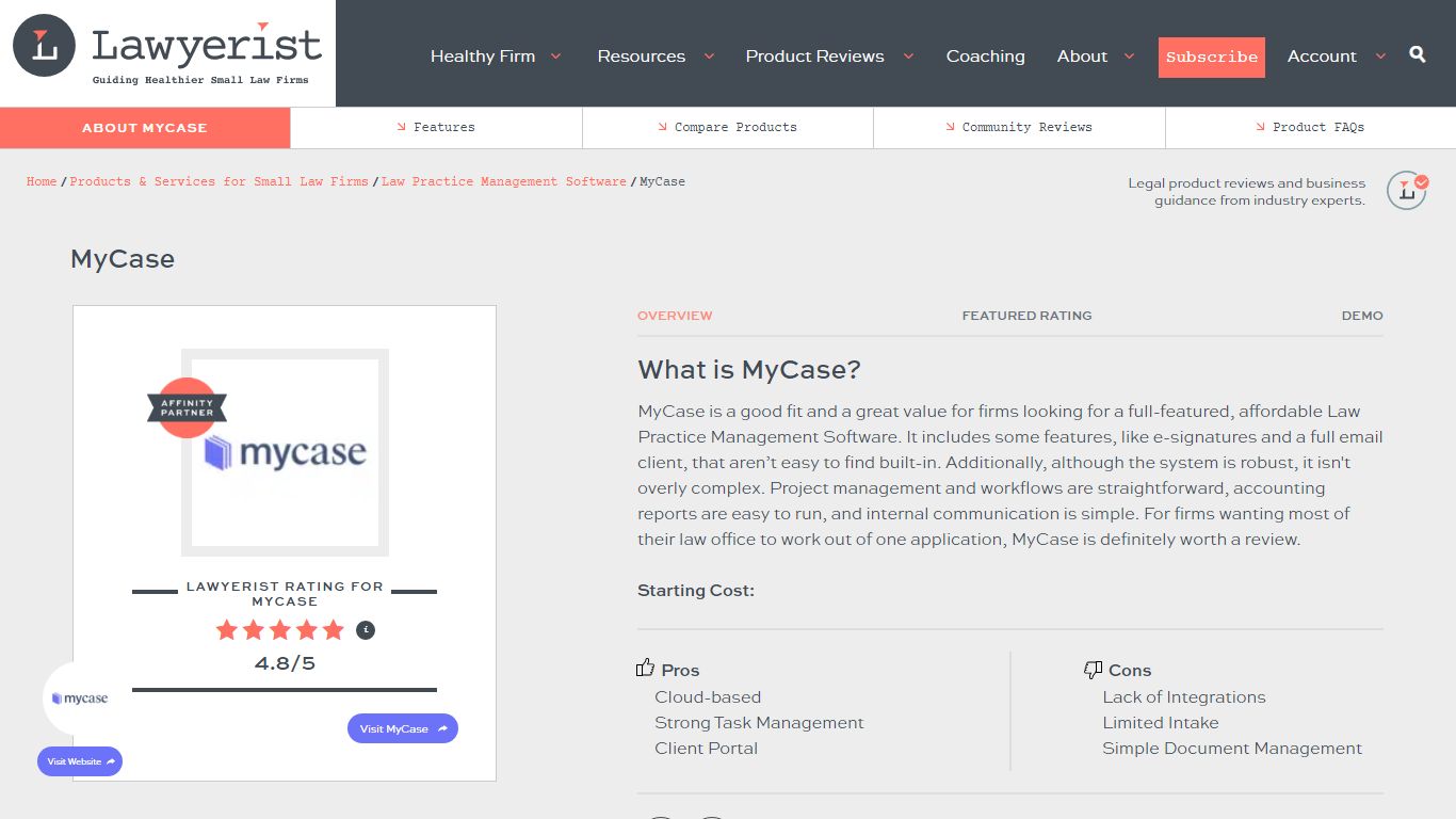 MyCase Law Practice Management Software Review & Guide (2022) - Lawyerist
